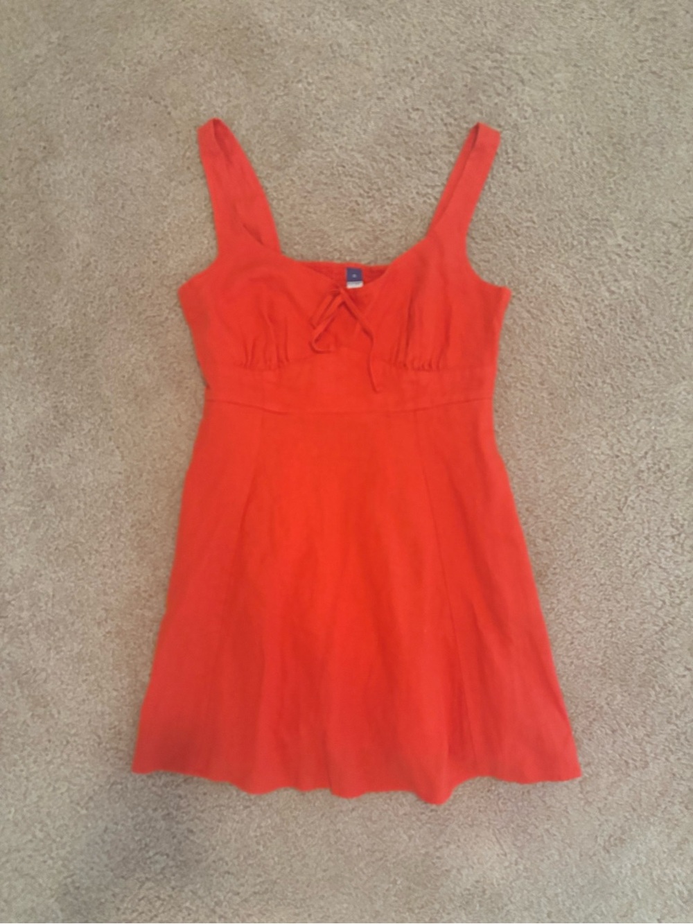 Sleeveless red Summer Dress with Tie Front